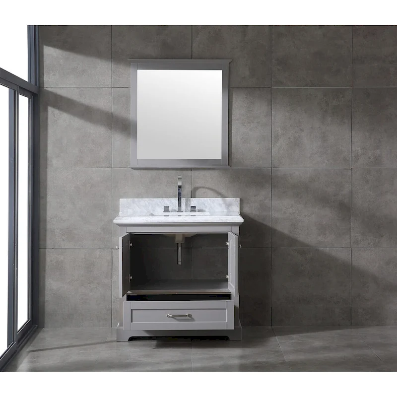 Mareo 36 Solid Wood Bathroom Vanity Set