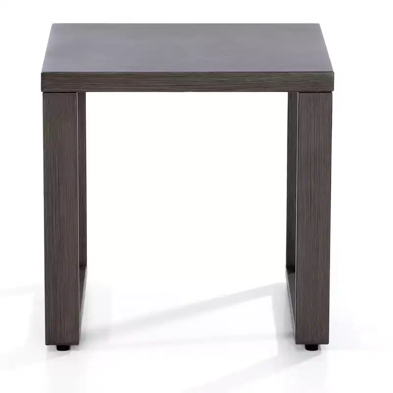 Square Metal Outdoor Side Table, Brown, 20x20x20