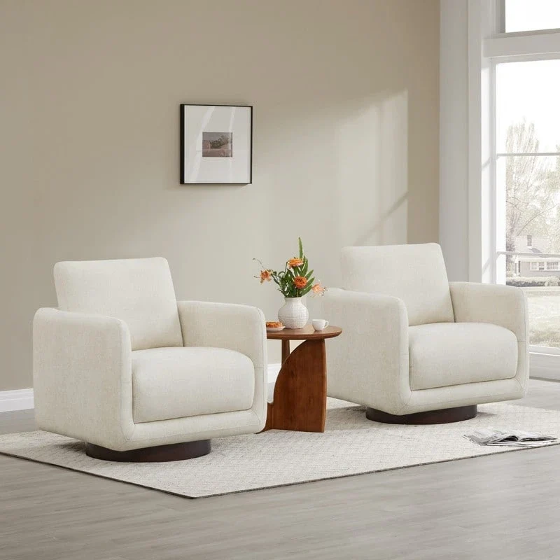 Rebecca Swivel Accent Chair Armchair with Back Cushion