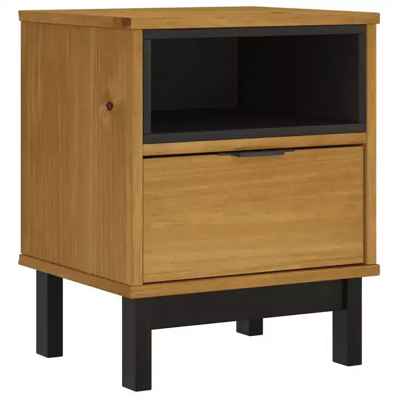 vidaXL Bedside Cabinet FLAM 15.7x13.8x19.7 Solid Wood Pine
