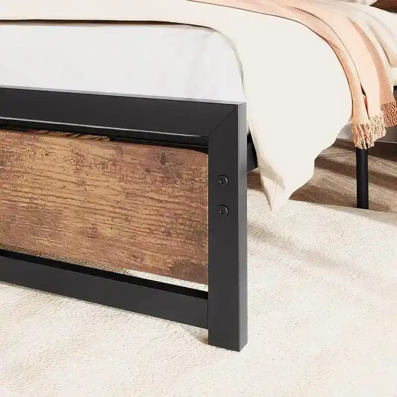 Full Size Bed Frame Platform with Headboard,14 inch Full Bedframe