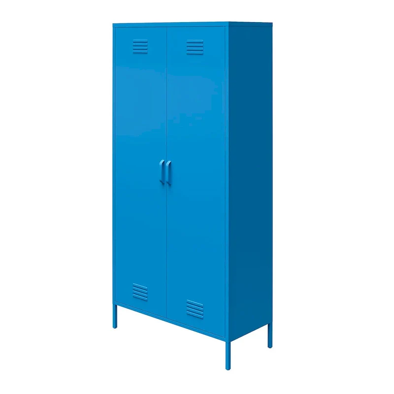 Orange / Pink 2-Door Tall Metal Locker Storage Cabinet, 1-Person