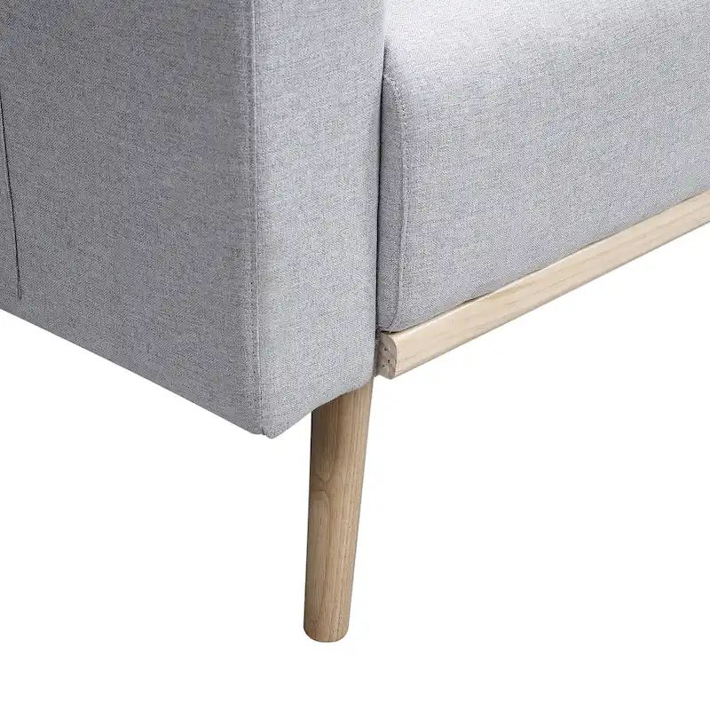 Linen Upholstered Loveseat with 2 Pillows