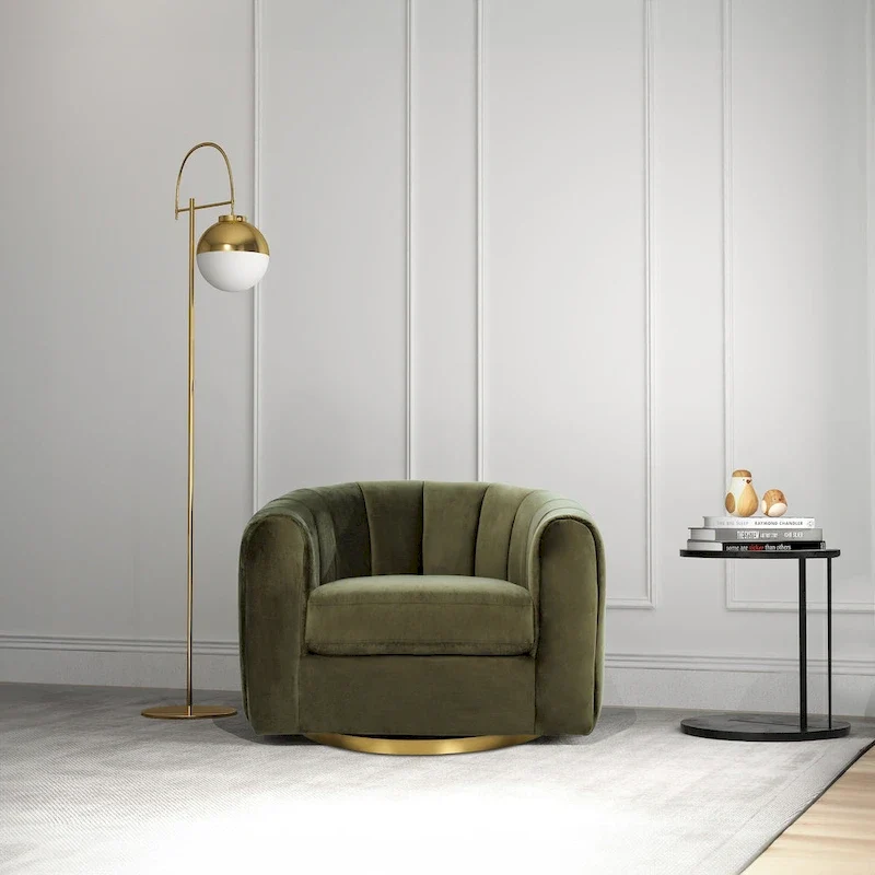 Cardiff Mid Century Modern Comfy Swivel Accent Chair