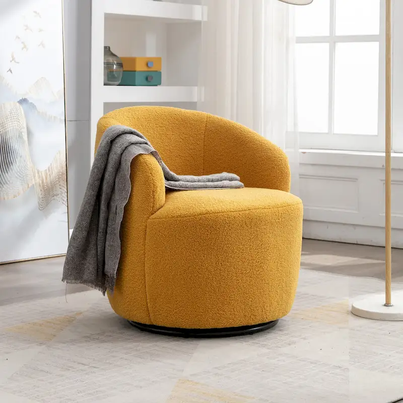 25.6 Swivel Barrel Chair with Black Coating