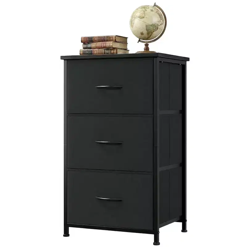 Stylish 3-Drawer Dresser with Removable Fabric Bins, Multi-Functional Storage Organizer for Living Room,Bedroom, Hallway, Closet, Entryway