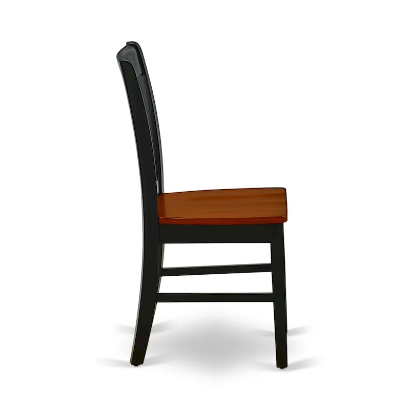 East West Furniture Dining Set- a Rectangle Dining Table and Kitchen Chairs, Black & Cherry (Pieces Option)