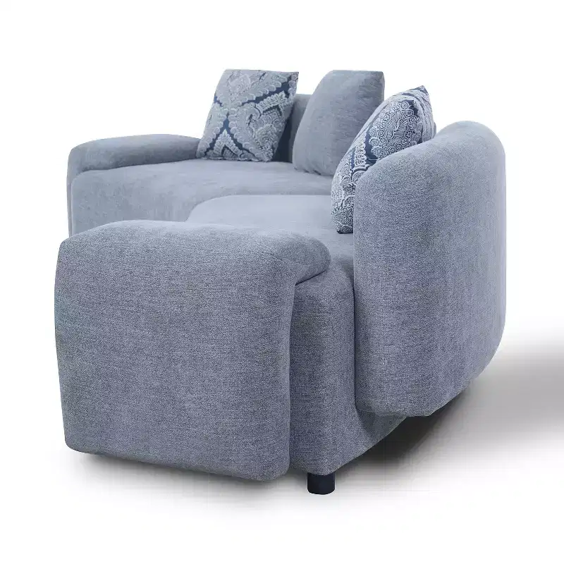 Christopher Knight Home Alvis Modern 122 Curved Fabric Upholstered 4-Seater Sofa Couch with 3 Pillows
