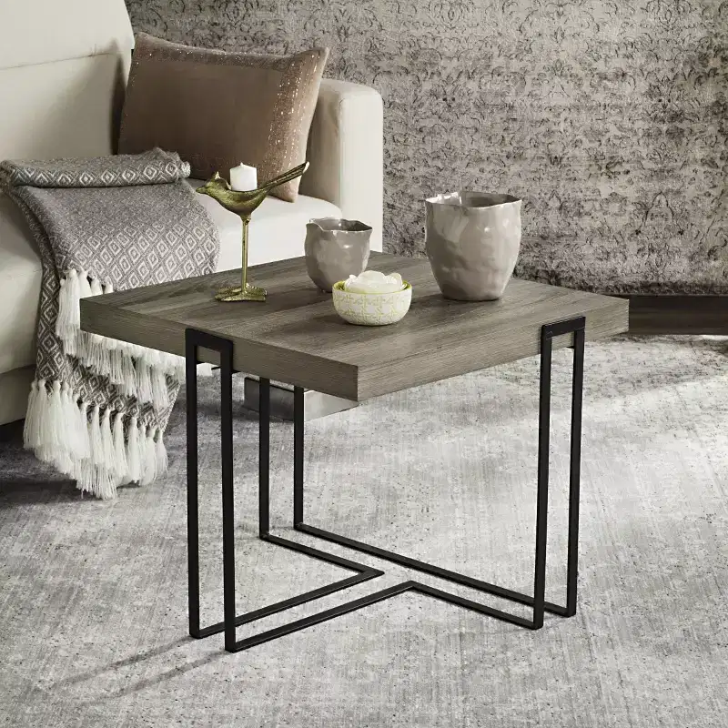 Contemporary End Table - Beige