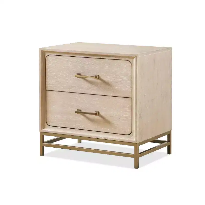 HOMES: Inside + Out Nightstand Boho with 2 Drawer Oak