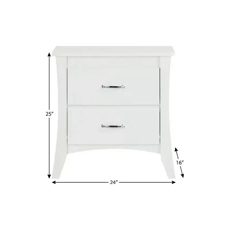 25 Wood Two Drawer Nightstand