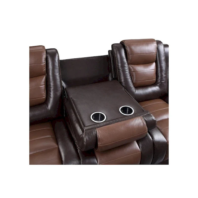 Grete Brown Premium Faux Leather Living Room Set