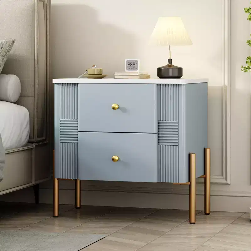 Christopher Knight Home Eilidh Modern Wood and Metal Nightstand with 2 Drawers