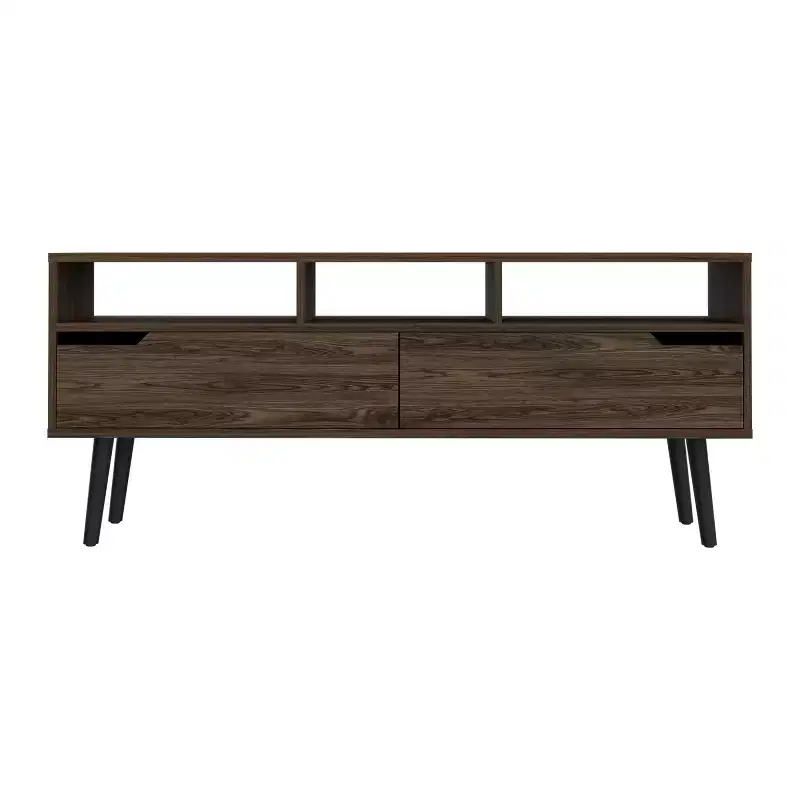 TV Storage Stand for 60-Inch TVs - 56 Console with 3 Open Shelves & 2 Internal Shelves