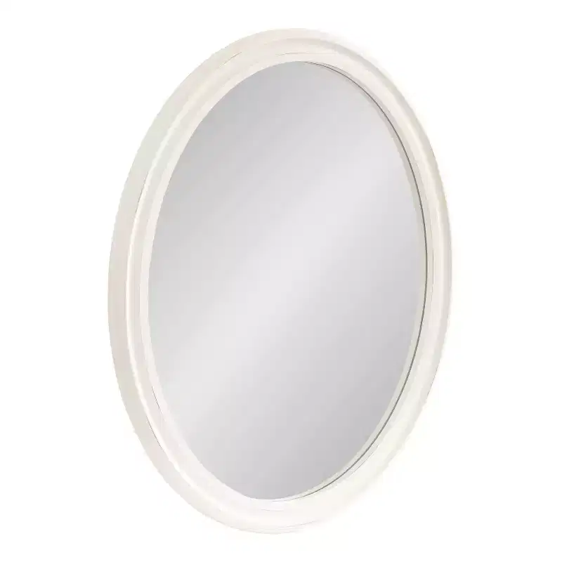 Kate and Laurel Mansell Oval Framed Wall Mirror, 24x30, White