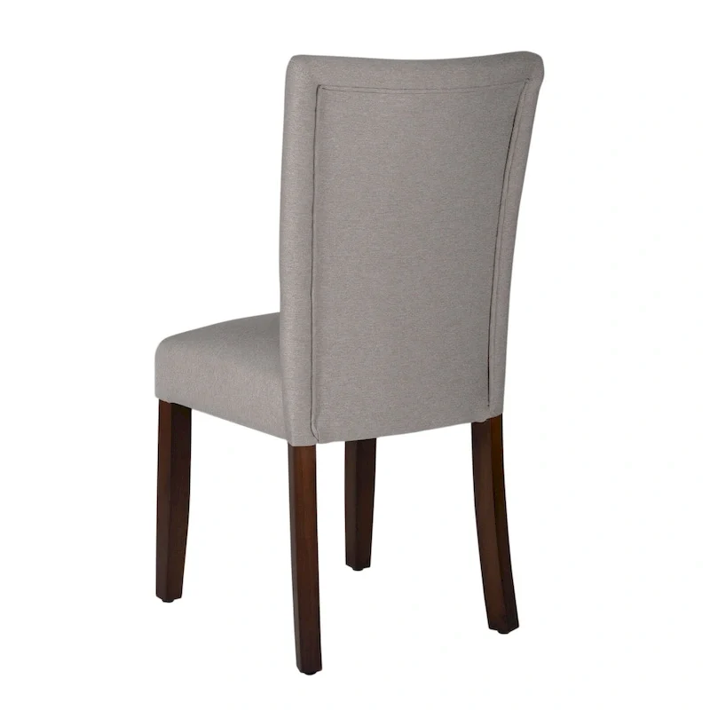 Transitional Upholstered Dining and Accent Chair - Gray, Solid Wood Legs
