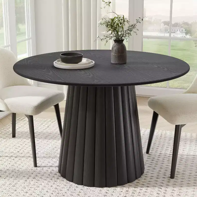 Dovelina Modern Round Dining Table Wood Kitchen Table
