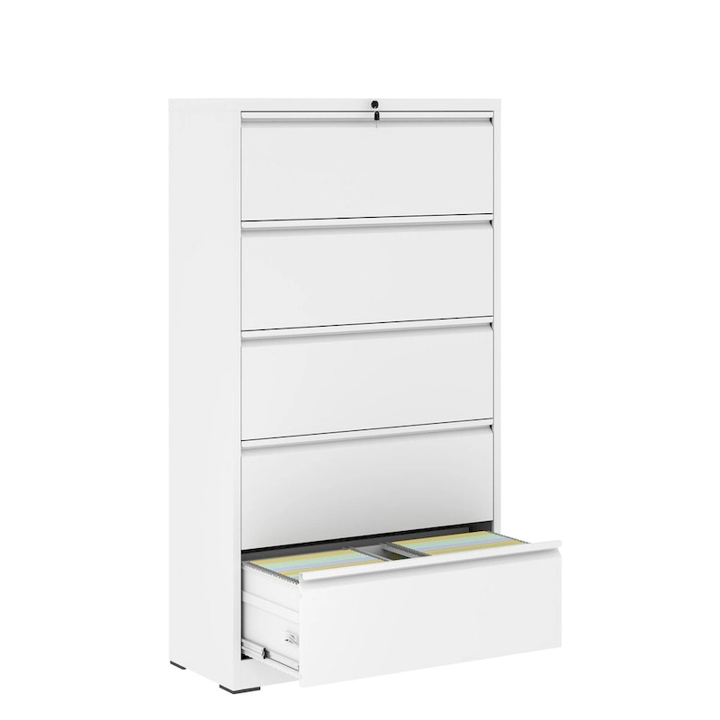 5 Drawer Metal Lateral File Cabinet,Filing Cabinet with Lock,Lockable File Cabinet for Home Office,Locking Metal File Cabinet