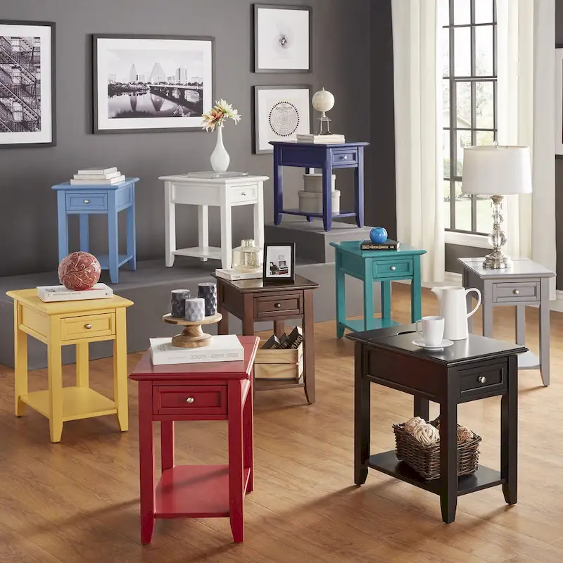 1-Drawer Side Table with Charging Station