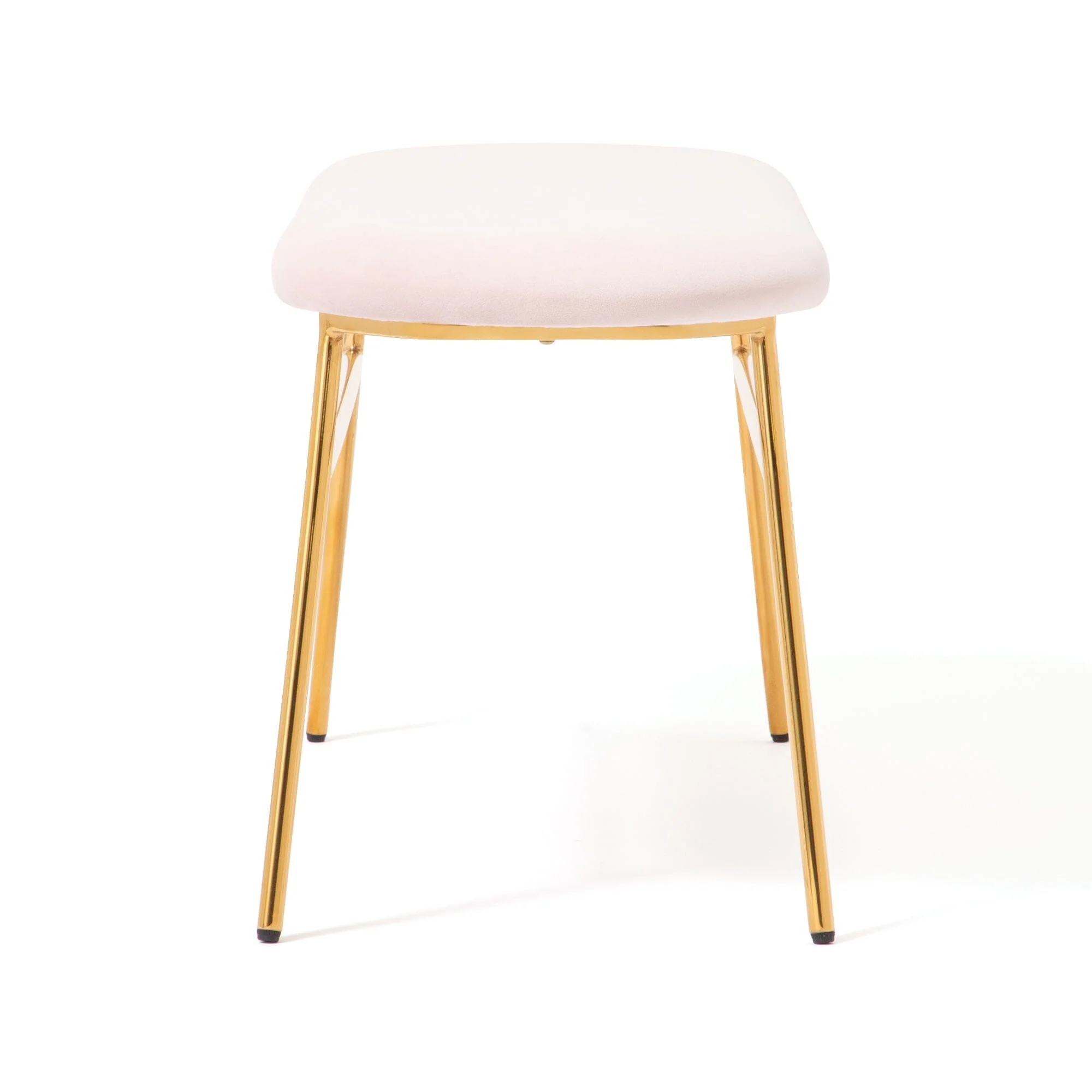 Pink & Gold Upholstered Accent Bench