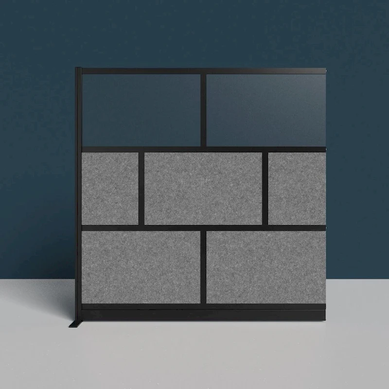 Modular Wall Room Divider System - Black Frame - 70 x 70 Add-On Wall