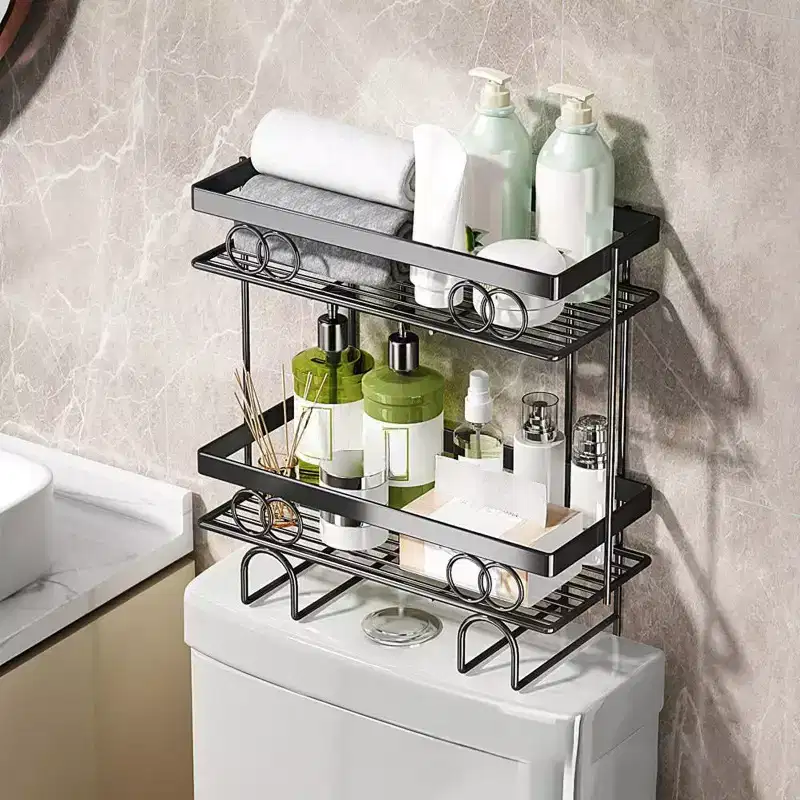 Over The Toilet Storage Multifunctional Over Toilet Bathroom Organizer No Drilling Over Toilet Bathroom Shelf for Space-Saving