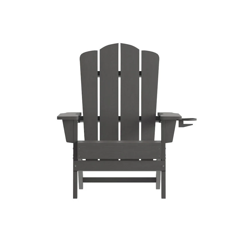 Set of 4 All-Weather Adirondack Chairs with Cupholders