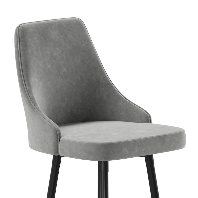 Commercial LeatherSoft Bar Height Stool with Metal Feet & Footrests - 2 Pack - 18.5W x 20D x 43.25H
