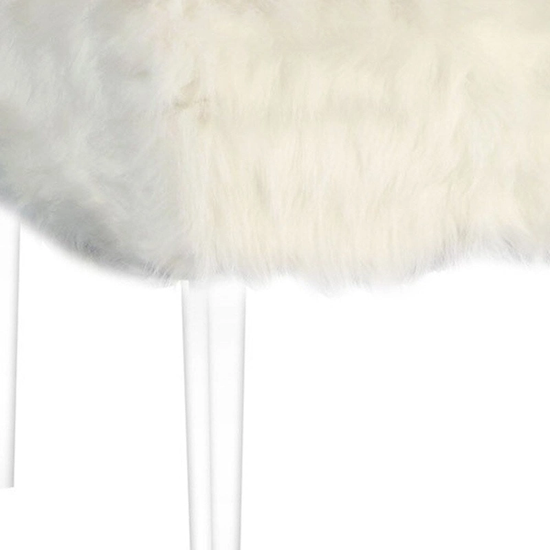 HomeRoots 42 Gray and Clear Upholstered Faux Fur Bench with Flip top