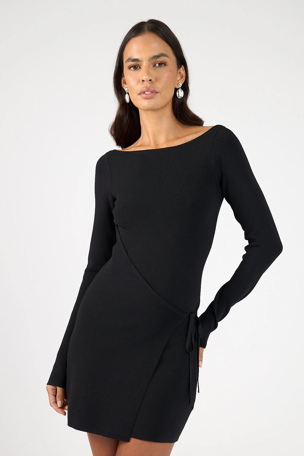 Knit Mini Dress Black