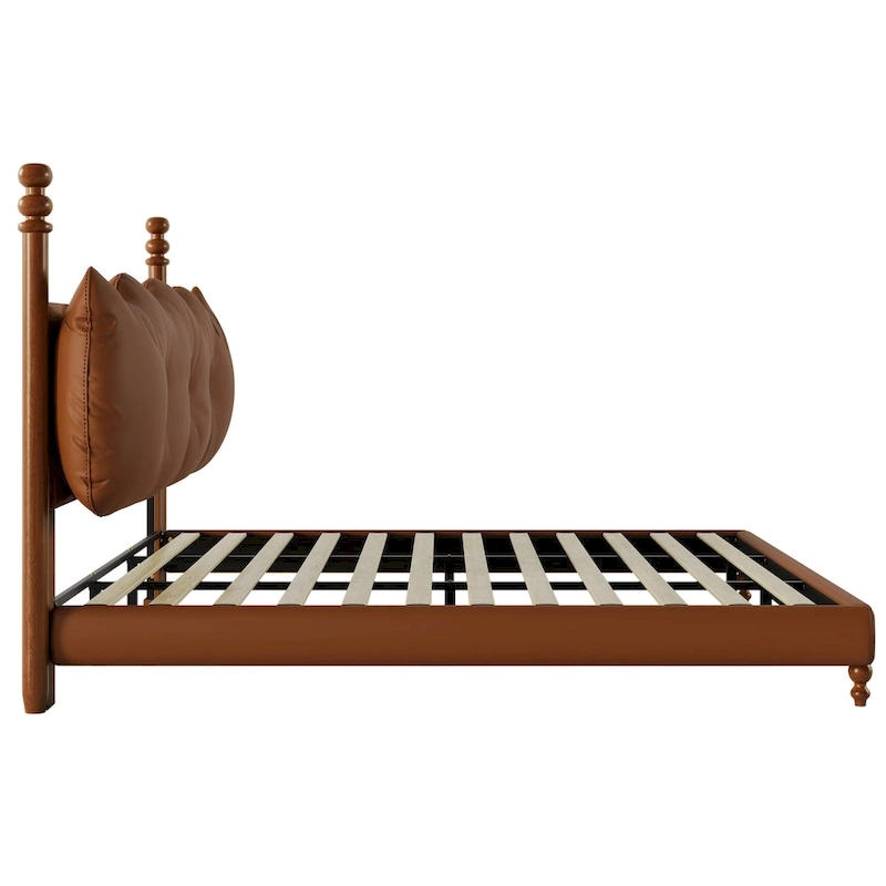 Calka Luxury Upholstered PU Leather Bed by Christopher Knight Home