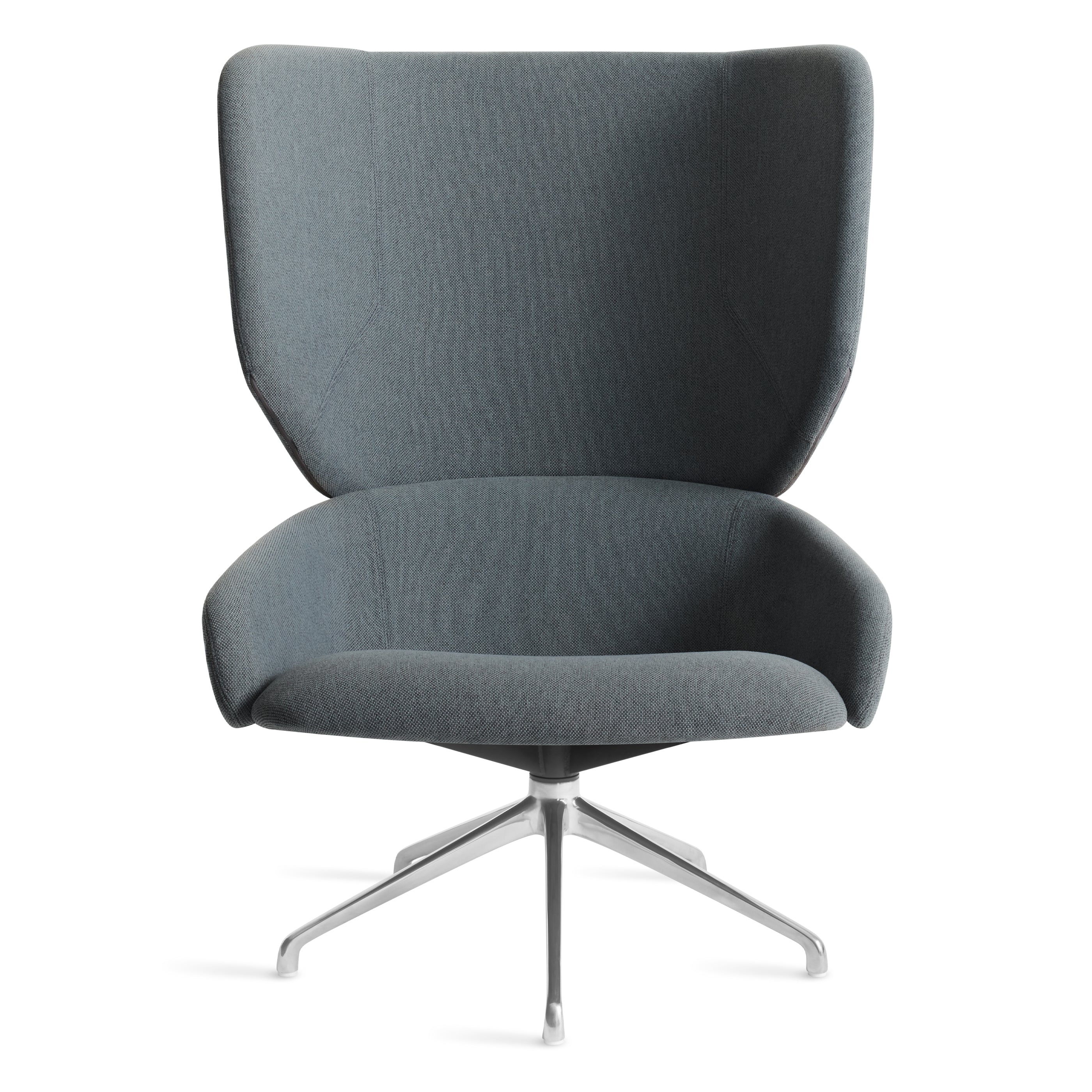 Modern Light Grey Fabric Wingback Swivel Lounge Chair with High Back for Living Room