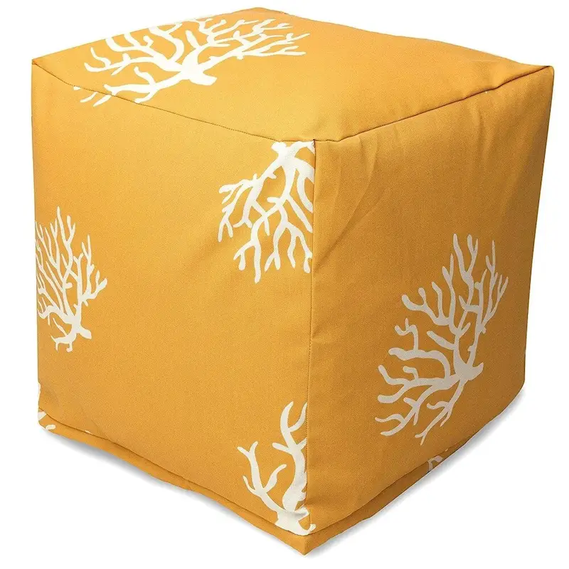 Majestic Home Goods Coral Indoor / Outdoor Ottoman Pouf Cube