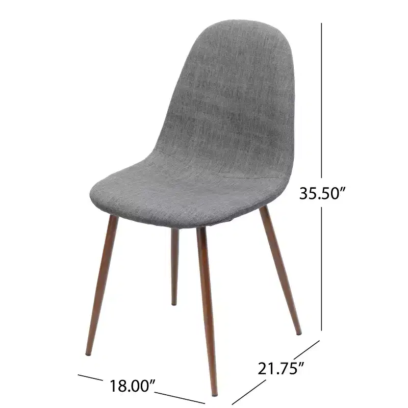 GDFStudio Amnesty Mid Century Upholstered Iron Frame Dining Chairs (Set of 2)