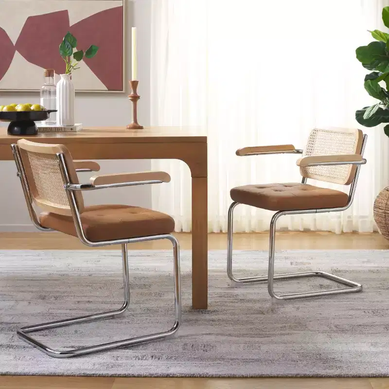 Coralia Dining Arm Chair - Set of 2 - DCH1102 - Cognac/Natural - Safavieh