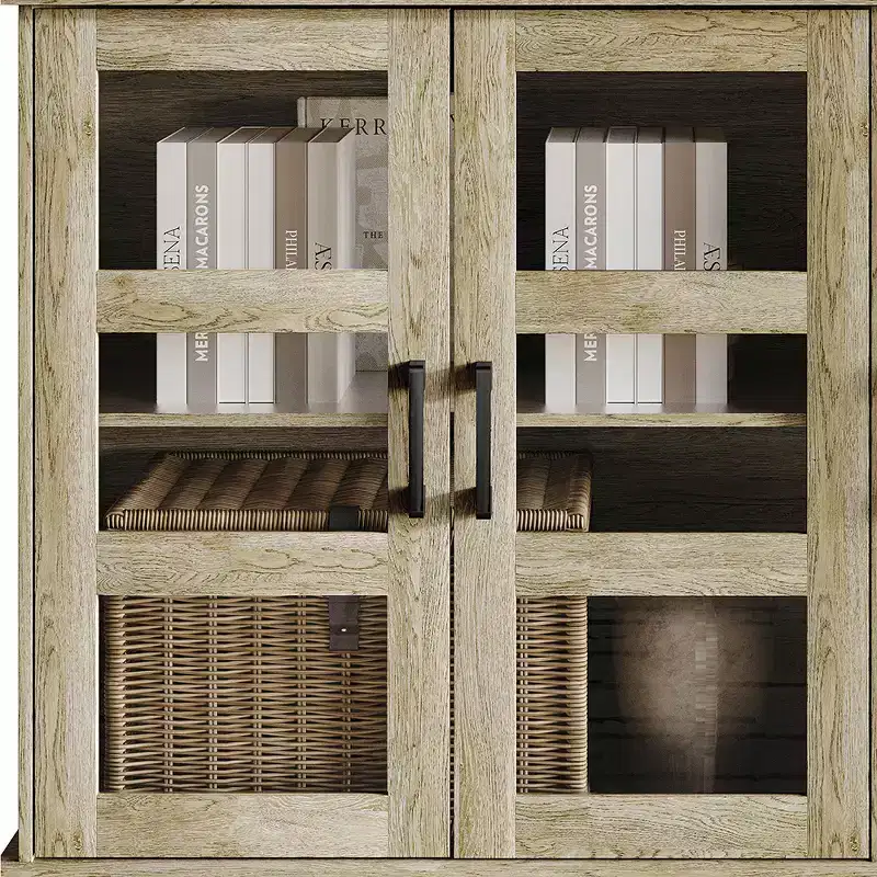 Modern Wood Sideboard Buffet Cabinet with Storage Doors for Dining Room