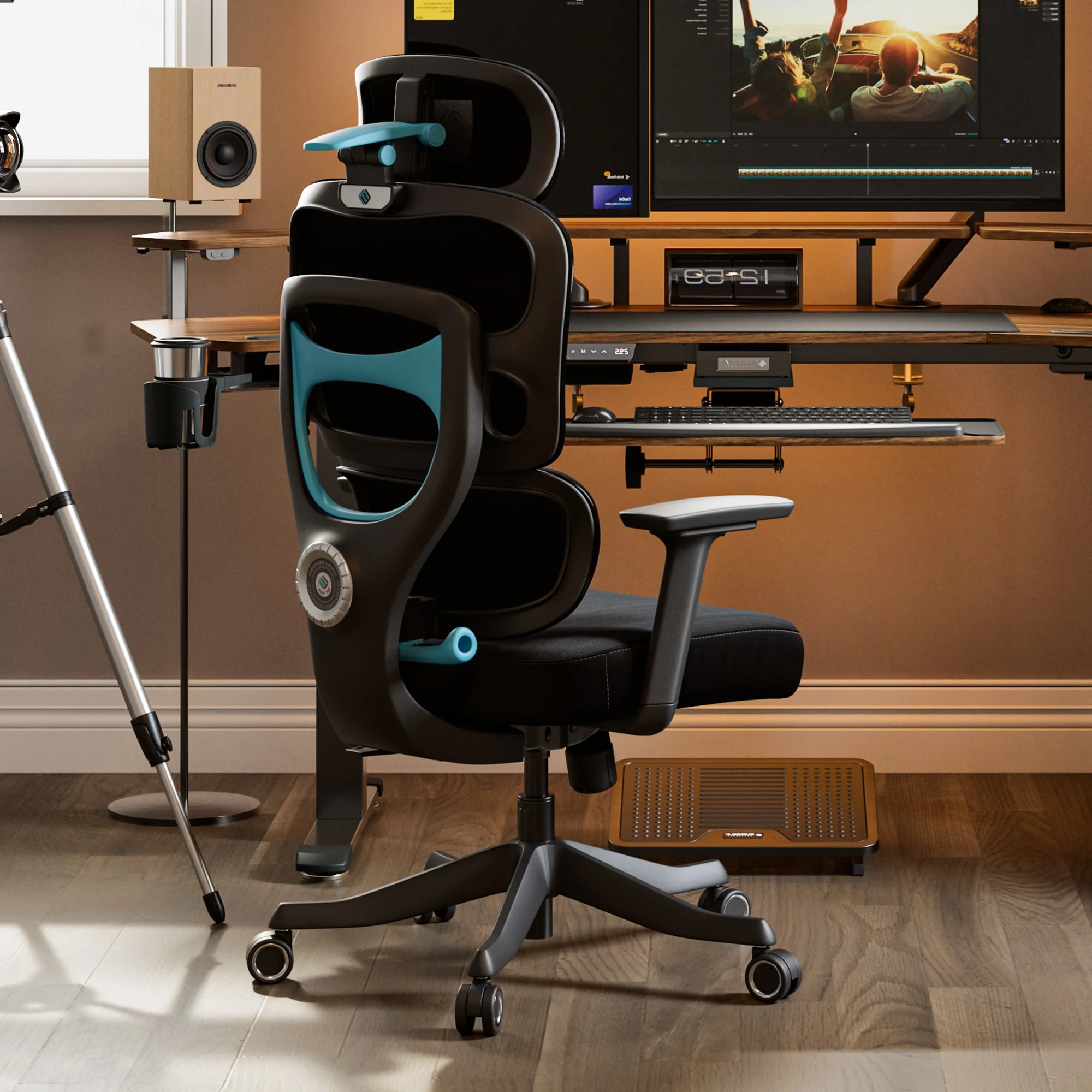 High-Back Mesh Office and Gaming Chair, Black