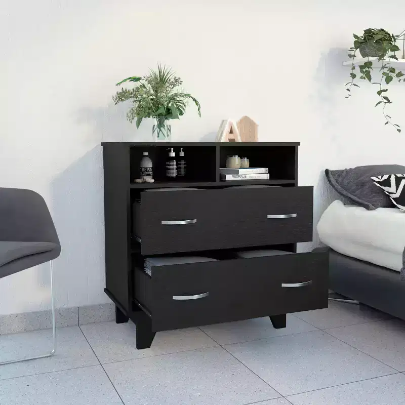 2-Drawer 2-Shelf Dresser Wenge