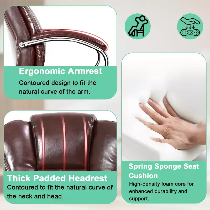 BestMassage Office Chair Executive Chair with PU Leather High Back Desk Chair