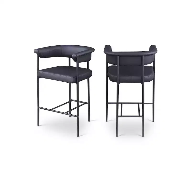 Meridian Furniture,Malin Boucle Fabric Counter Stool, Set of 2