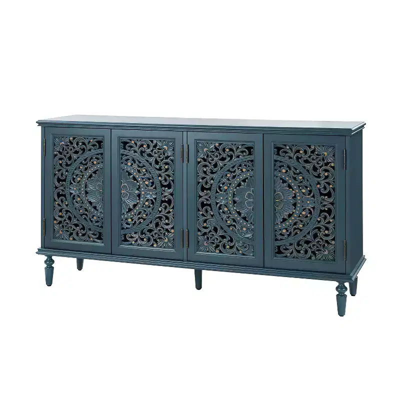 63 Wide Sideboard With Solid Wood Legs And Lighting
