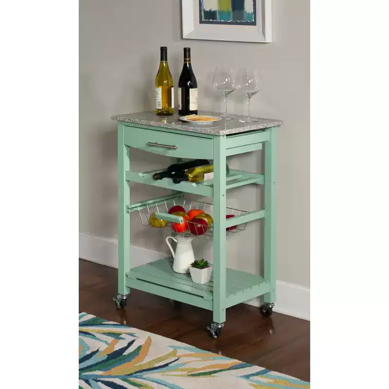 Roger Kitchen Island Granite Top - Linon