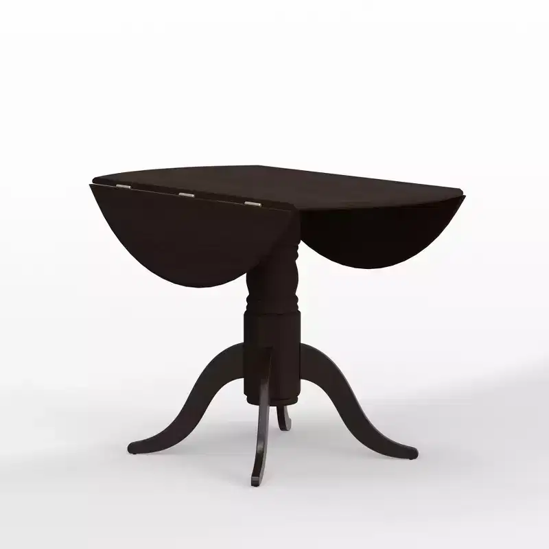 Glenwillow Home 42 Solid Wood Pedestal Base Double Drop Lead Dining Table