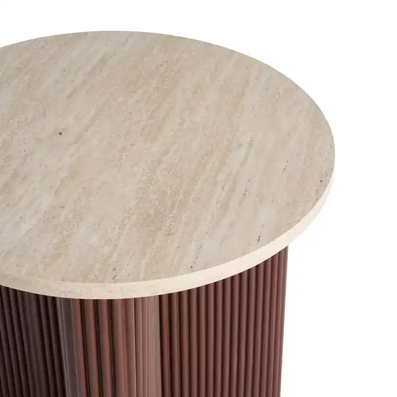 Home Ursule Modern Wood Fluted End Table