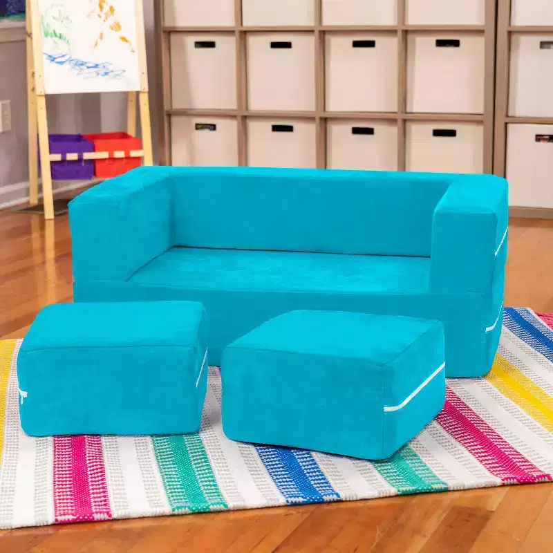 Jaxx Zipline Kids Modular Loveseat & Ottomans/Fold Out Lounger