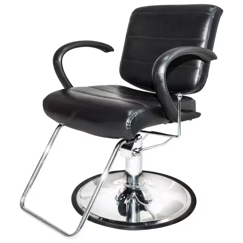 PureSana Chromium 2 Pack Salon Chairs, 360 Degree Swivel Seat, Kyler, Black