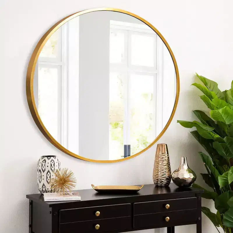 Round Metal Framed Decorative Wall Mirror