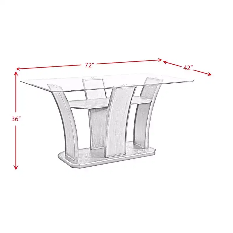 Simms Rectangular Counter Height Table Walnut - Picket House Furnishings: Glass Top, Mid-Century Modern, Seats 4