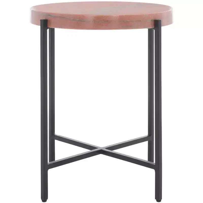 Azula Stone Top Accent Table - ACC3706 - Burnt Orange/Black - Safavieh