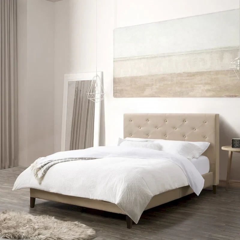 Nova Ridge Upholstered Button-Tufted Bed Frame, Full